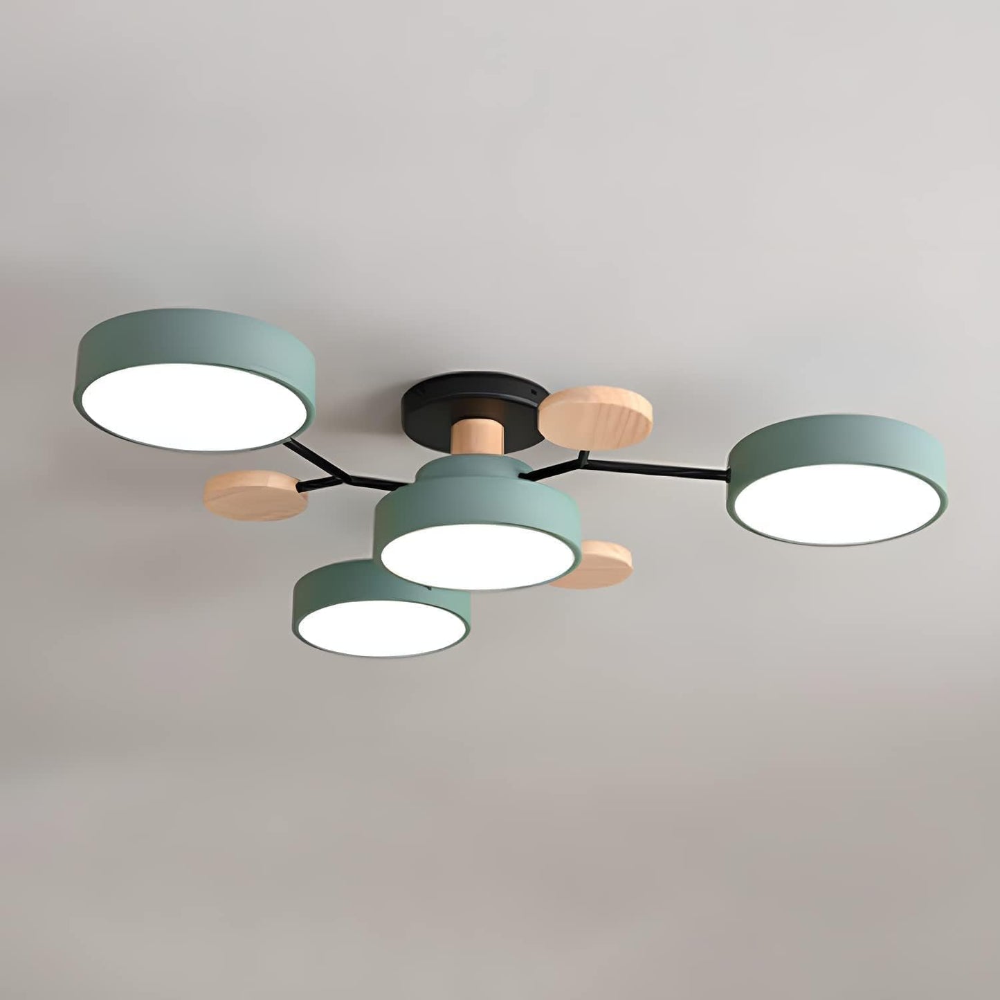 Modern Circular Semi Flush Mount LED Ceiling Light | Living Room