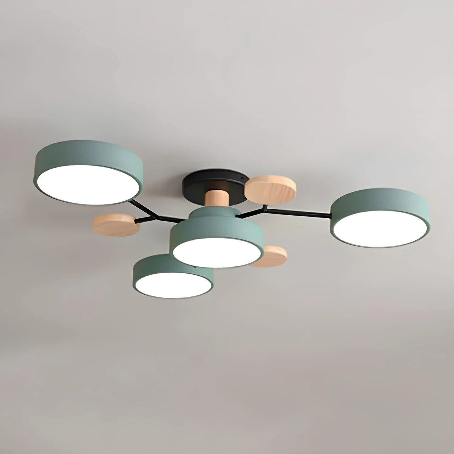 Contemporary Multi-Head Round LED Ceiling Chandelier | Nordic Semi-Flush Mount Light