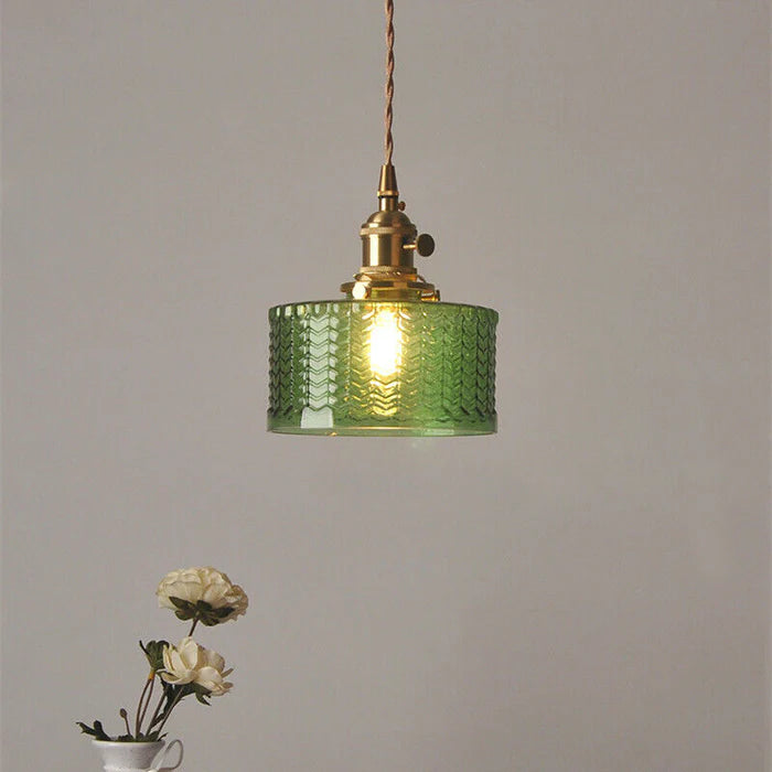 Vintage Glass Pendant Lights | Cylinder