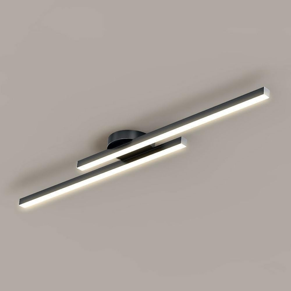 Long Strip Semi Flush Mount Ceiling Light | Aluminium