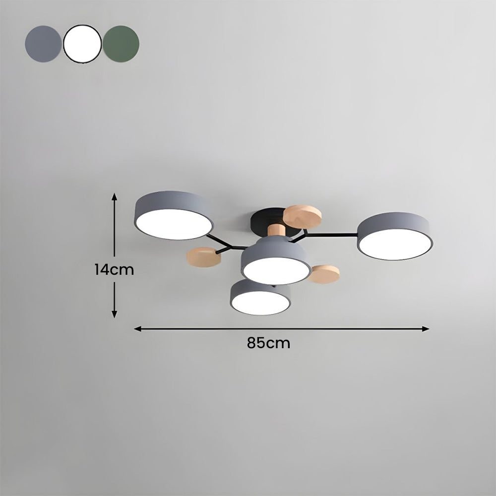 Modern Circular Semi Flush Mount LED Ceiling Light | Living Room