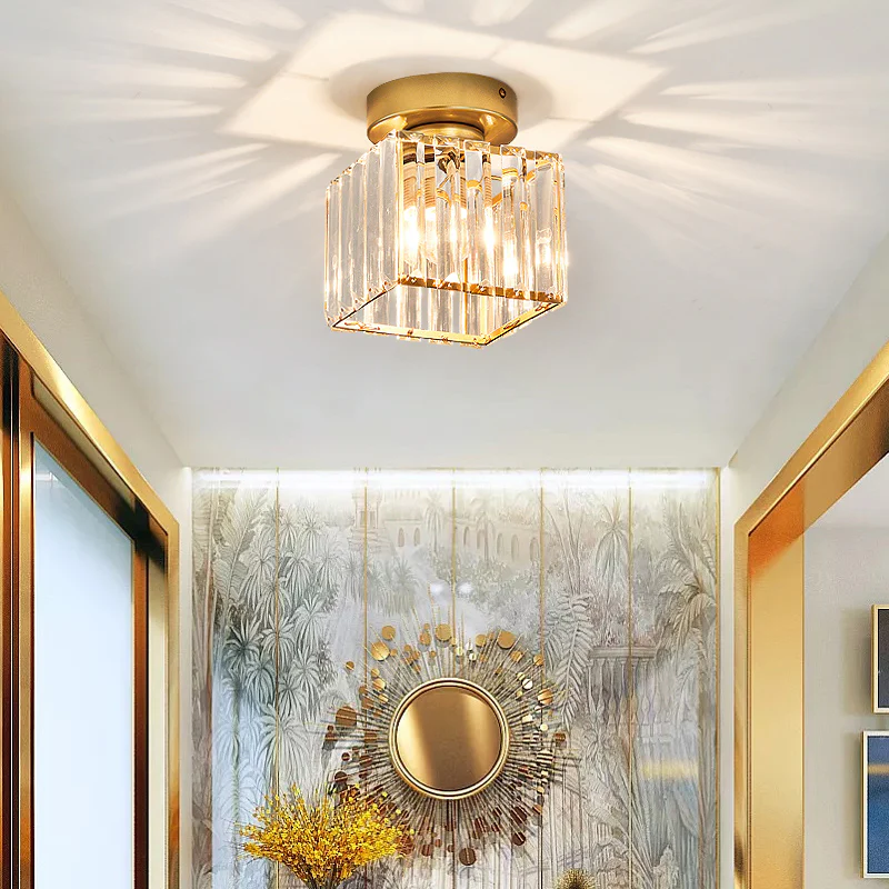 Radiant Modern Flush Mount Ceiling Light | Crystal Glow for Hallways