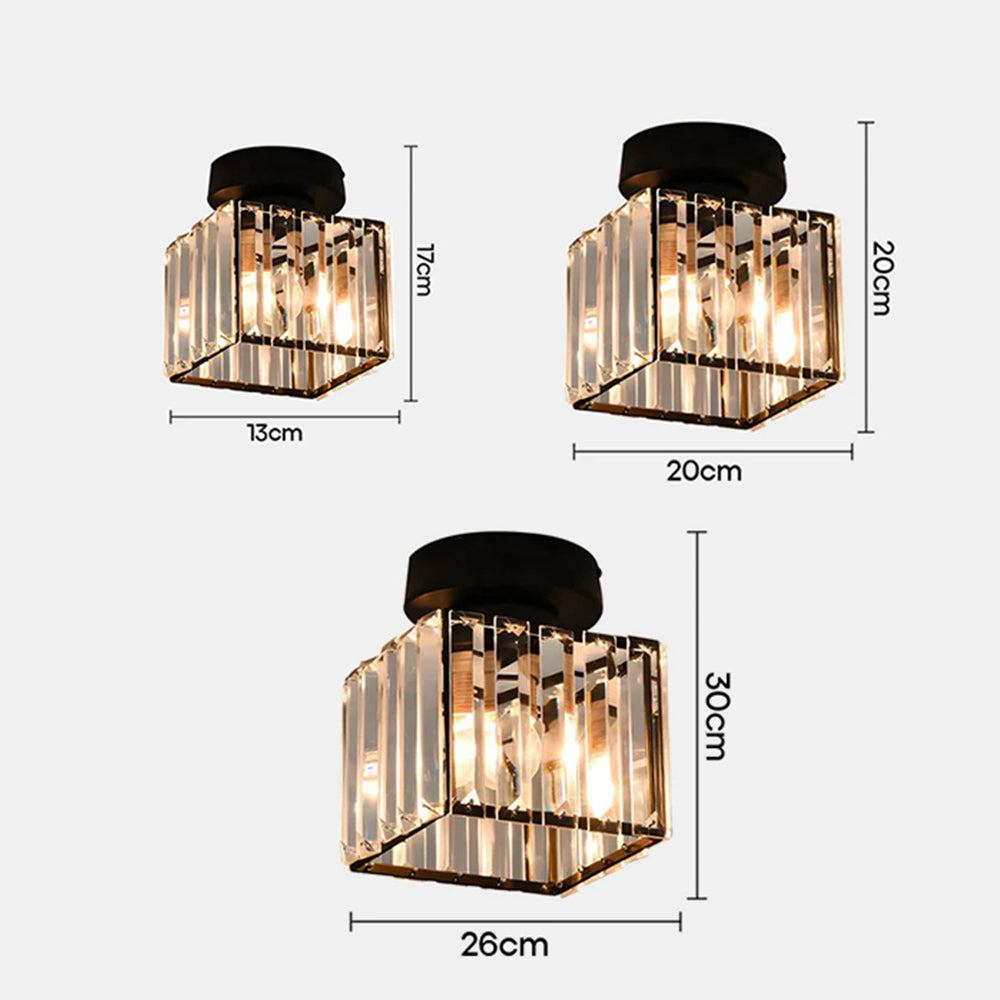 Radiant Modern Flush Mount Ceiling Light | Crystal Glow for Hallways
